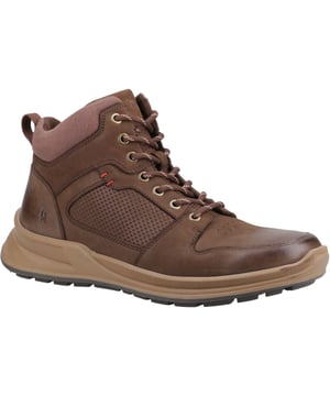 Botas marrones Arnie de Hush Puppies para hombre, fabricadas en piel y suela de goma. Incluyen: suela con tacos, talón acolchado, tira de talón, suela con tacos y forro completo.