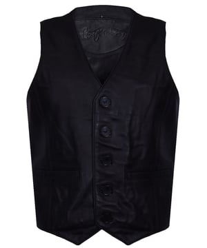 Een eenvoudig maar prachtig ontworpen gilet gemaakt van boterzacht nappaleer. Dit kledingstuk heeft een V-hals die wordt aangevuld met een sluiting met 5 knopen aan de voorkant. Voor extra functionaliteit is deze voorzien van twee taillehoge zakken en een riem aan de achterkant voor een meer persoonlijke pasvorm. Dit gilet is perfect voor nette of casual kleding en is verkrijgbaar in andere kleuren.