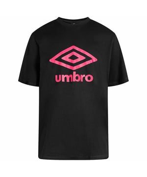 Introducing the must-have classic from the renowned Umbro brand, the Large Logo T-shirt. This t-shirt is a wardrobe essential that combines comfort and style effortlessly. With its simple yet tailored cut, it is designed with the male figure in mind, ensuring a flattering fit.

Crafted from 100% cotton, this t-shirt offers a soft and gentle feel against the skin. The fabric's high-quality construction guarantees both durability and breathability, allowing for optimal airflow and ventilation, especially on warm days. You'll appreciate the comfort and coolness it provides, keeping you feeling fresh throughout the day.

The t-shirt features a sleek, solid color, providing a versatile option that can be easily paired with a variety of outfits. To add a touch of branding, a prominent and eye-catching Umbro logo adorns the chest, showcasing your affinity for quality and style.

Perfect for casual occasions and everyday wear, the Umbro Large Logo T-shirt is a reliable choice that effortlessly combines comfort and fashion. Its superior fabric, impeccable fit, and attention-grabbing logo make it an essential addition to your wardrobe.