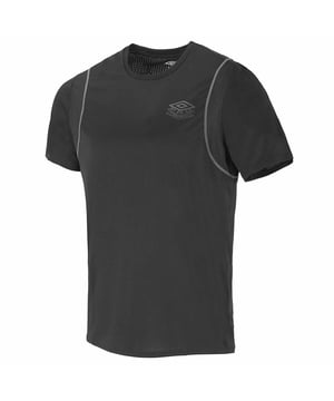 Umbro logo gráfico manga corta tripulación hombres ptf poly camiseta 65844g kmk negro
