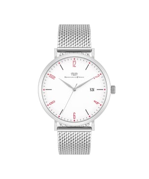 Elegant minimalism inspires from the values ??of traditional watchmaking: This timepiece of the Rhodenwald & Sons manufacture is an exclusive accessory for demanding men. The puristic dial is limited to slim Arabic digits alternately with line indices, a subtle minute and a date display. The cool shimmering stainless steel housing forms a harmonious end for the dial, coherent continued by a filigree Milanais bracelet. The high -quality material and a reliable quartz train make the watch a robust but stylish companion in the office and in your free time.
