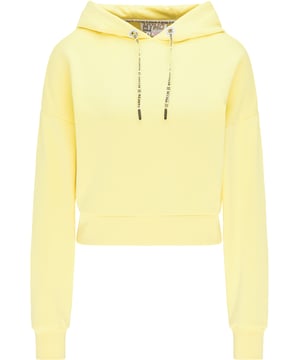 Sportief, cropped en oversized is het geheime recept van de it-piece hoodies van myMo ATHLSR. Voeg daarbij de koele, frisse zomerkleuren die het model nog meer nonchalance geven. De zachte sweatstof en de dubbellaagse capuchon met de stijlvolle rubberen koorden met transparant logo zorgen voor een optimaal gevoel. Overgesneden schouders en stevige geribde manchetten en zoom zorgen voor de juiste afwerking.