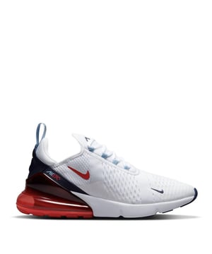 Drawing inspiration from Air Max classics, these kicks are creating their own legacy. The sleek, running-inspired design roots you to everything Nike, from the world class cushioning to the bootie-like construction that comfortably hugs your foot.
Benefits
Enjoy lightweight cushioning and unrivalled comfort with the Max Air 270 unit.
Woven and synthetic fabrics create a breathable barrier between you and the world.
Foam midsoles feel soft and comfortable, perfect for all-day wear.
Stretchy inner sleeves hug your feet for a secure, personalised fit.
Rubber on the outsoles adds traction and durability.
Product Details
Mesh details for an airy feel
Synthetic and textile upper.
2-piece midsole