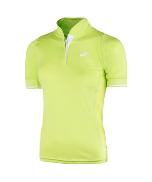 Asics Motion Dry Break Polo Short Sleeve Green Womens Tennis Top 110449 0423