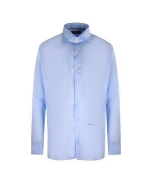 Aquascutum lichtblauw overhemd, 100% katoen, normale pasvorm, maat valt normaal, knoopsluiting, 100% katoen, manchet met knoopsluiting