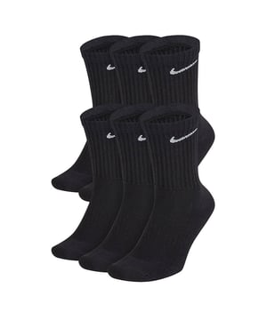 Nike Dri-fit Technology Helps You Stay Dry and Comfortable. -- . Thick terry sole provides comfort and impact absorption. Ribbed arch band offers a supportive feel. Crew silhouette covers your ankle and lower calf. With Nikes staple Dri-Fit technology wicking away moisture, keeping your feet dry and comfortable, these socks should be cemented as a part of any outfit.