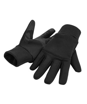 Ademende softshell stof. Winddicht, lichtgewicht en sneldrogend. Ergonomische pasvorm. Compatibel met apparaten met aanraakscherm. Verkrijgbaar in twee maten - S/M en L/XL. Materialen: 93% polyester/ 7% elastaan.