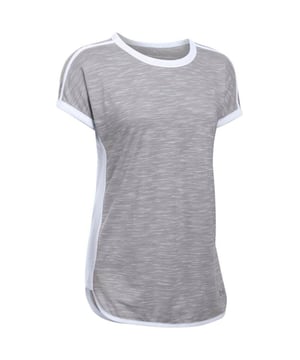 Under Armour Fashleta Mesh T -Shirt Piping Oben grau - Frauen