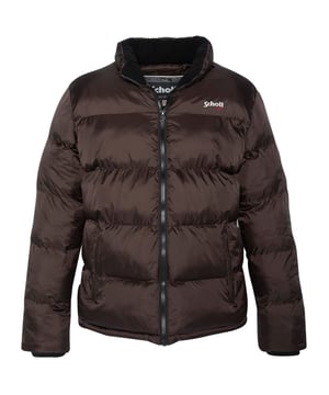 Erleben Sie ultimativen Komfort und Wärme an kalten Tagen mit der Schott Winterjacke für Männer. Gefertigt aus hochwertigen Materialien, bietet diese gemütliche Langarmjacke hohen Tragekomfort und zuverlässigen Schutz vor Kälte.    Der durchgehende Reißverschluss und die Sturmbündchen an den Ärmeln halten Wind und Wetter ab, während der hohe Kragen mit versteckter Kapuze zusätzliche Wärme spendet. Dank der verstellbaren Kordelzüge unten und den Strickbündchen sitzt die Jacke perfekt und schützt optimal vor Zugluft.    Mit praktischen Reißverschlusstaschen außen und zwei Innentaschen bietet sie ausreichend Platz für Ihre Essentials. Das gestickte Logo auf Brusthöhe rundet das Design stilvoll ab. Perfekt für Wintertage - mit dieser Jacke von Schott bleiben Sie warm und sehen dabei gut aus!