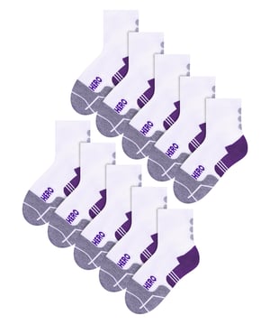You're not just getting a pair of socks. You're getting a pair of cool, comfortable socks that are ideal for all their sporting activities and come in a big 10 pair value pack which makes them great value for money while stocking up that sock drawer. These socks are made from super soft cotton rich fibres that will keep your child's feet comfy and cool. They are not only soft but very comfortable as well making them perfectly designed for any activity, this is ideal for your child to ensure less irritation and more comfort. These socks come in 4 different styles, all in a white colour with different patterns. These cool and funky patterns that will make him feel like the coolest kid in the playground and on the pitch! With 10 pairs of socks in each pack, you can be sure they’ll have plenty to last them each day, keeping his toes warm and comfy all year round. These socks are made from: 62% Cotton, 27% Polyamide, 7% Polypropylene, 4% Elastane, come in over 4 patterned styles and patterns and come in 3 sizes: 3-4 Years, 5-6 Years & 7-10 Years. They are Machine Washable.