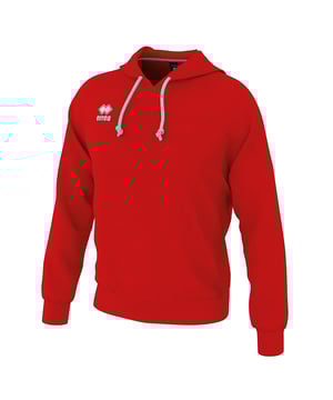Especificaciones: Sudadera confeccionada en tejido mezcla de algodón y poliéster con interior afelpado. Capucha ajustable con cordón, logo Errea bordado en el pecho, puños y bajos elásticos acanalados. Uso: Ocio Ajuste: Regular