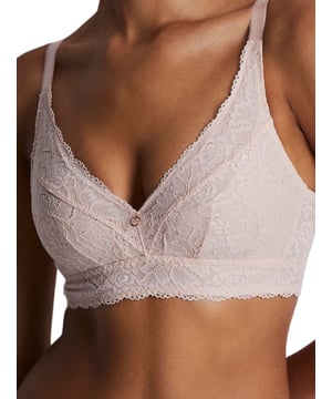 Aubade Rosessence Care Triangle Bralette, Plunge non-wired lace bralette with matching briefs avaible. The product is hand-wash only.