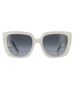 Marc Jacobs Rectangle Womens Ivory Dark Grey Gradient MARC 687/S  Sunglasses are a durable yet luxurious frame that effortlessly integrates into any fashion ensemble. The lenses not only offer superb UV protection but also strike the perfect balance between style and functionality. Adorned with the iconic Marc Jacobs logo discreetly placed on the temples, these sunglasses make a refined statement with understated elegance.