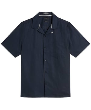 Ted Baker Wesland Leinen Herren Navy Shirt
