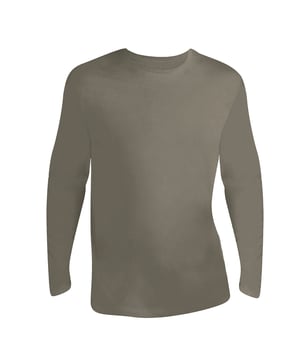 Getapete rughals. Ribbenhals. Buislichaam. Dubbele naaldhals, gezoomde mouwen en zoom. Gewicht van de stof: 150 gsm. Materiaal: 100% ringgesponnen semi-gekamd katoen. Borst (om te passen): S(36/38), M(38/40), L(41/42), XL(43/44), XXL(45/47).