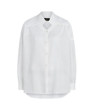 Wit overhemd met lange mouwen, 100% linnen, wit overhemd. Knoopsluiting, overhemd met lange mouwen, effen overhemd