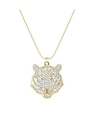 Collar  Tiger Pavé EXCLUSIVE EDITION con cristales de Swarovski transparentes chapado en oro• colección: Tiger Pave'• material: cristales de Swarovski, metal rodiado chapado en oro• dimensiones: 22x22 mm• color: transparentes• longitud del collar: 45 cm• tipo de cierre: mosqueton