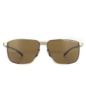 Porsche Design zonnebrillen P8680 B Gold Brown heeft een unieke versie van de klassieker van Marcel Breuer Wassily stoel met het frame afgewisseld tussen voor en achter de lens voor een bijna drijvend randloos effect. Ultra-licht polyamidetempels zijn prachtig geïntegreerd voor een sportieve hightech-look.