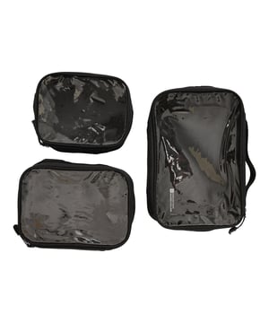 Materiaal: Polyester. Lengte: 26cm. Breedte: 17cm. Diepte: 4.5cm. Inhoud: 1 grote koffer, 1 middelgrote koffer, 1 kleine koffer. Compartimenten: 1 Hoofdcompartiment. Handgreep, Compact. Ontwerp: Duidelijk, Logo.