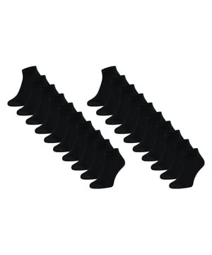 Paquete de 10 calcetines de entrenamiento Mario Russo. Los calcetines están hechos de algodón, poliéster y elastano, lo que proporciona al tejido una gran elasticidad.  Marca: Mario RussoNombre del modelo: 10-Pack Sneaker SocksCategoría: calcetines para hombreMateriales: algodón, poliéster, elastanoColor: negro