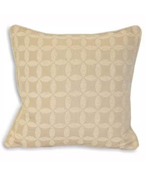 Featuring a contrasting geometric jacquard design and coordinated with a luxurious piped trim. This Palma cushion is soft, comfortable and durable.