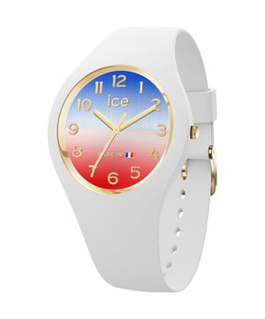 Diese Ice Watch Ice Cocorico - Horizon Sunset Analoguhr für Frauen ist das perfekte Zeitmesser, um sie zu tragen oder zu verschenken. Das weiße 37 mm runde Gehäuse kombiniert mit dem bequemen weißen Silikonarmband sorgt dafür, dass Sie dieses atemberaubende Schmuckstück ohne Kompromisse genießen können. Angetrieben von einem hochwertigen Quarzwerk und wasserfest bis 10 Bar, wird Ihre Uhr weiter ticken. Entdecken Sie die ICE Cocorico - Horizon Sunset, eine weiße Uhr, geschmückt mit einem fesselnden Zifferblatt, das einen Sonnenuntergang in den lebendigen Farben der französischen Flagge darstellt. Hochwertiges 19 cm langes und 17 mm breites weißes Silikonarmband mit einer Schnalle. Gehäusedurchmesser: 37 mm, Gehäusehöhe: 9 mm, Gehäusefarbe: Weiß und Zifferblattfarbe: Mehrfarbig.