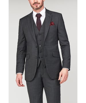 This Charcoal Textured Suit is designed for formal dress codeswith a focus on durabilty, style and the best of british look. Spill resistant, this men''s wool rich charcoal three piece suit creates a professional, stylish statement in a comfortable regular fit - completed with a textured fabric, notch lapels and a two button fastening. With its Nanotex technology, this men''s suit is perfect for the commute to work. Ideal for a man on the go, the Racing Green collection is based upon performance. Durability, stylish cuts and a fine, tailored fit make the name a legend in contemporary, subtle suits that are ideal to make an impression.