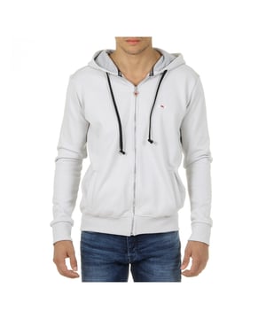 Details: FP101 04 1001 FELA LIGHT GREY - Color: Light Grey - Composition: 100% COTTON - Sleeve: Long Sleeves - Neck: Round Neck - Fit: Slim - Closure: Zip Closure - Made: TUNISIA - Front Logo - Hoodie