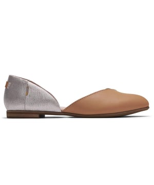 A classic D'Orsay flat that lends a little extra cushion and a lot of extra charm to your day-to-day outfits. 

Leather and textile mixed upper 
Custom TOMS German outsole 
Custom TOMS cushion insole 
Leather welt and stacked leather wrapped mini heel
