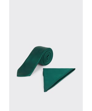 Complete the look with our collection of suit accessories. From classic bow ties, to lapel pins to braces and cuff links we've got everything you need to take suiting to the next level.Style: Forest Green Tie And Pocket Square SetIdeal for: Smart