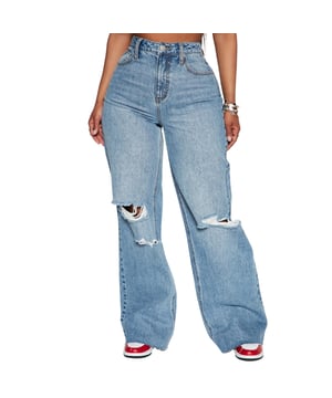 Fashion Nova Tough Love Baggy Ripped Jeans - Medium Wash Jeans. Fashion Nova Medium Blue Jean. 100% Cotton. Zip Fly. Baggy Fit. Tough Love