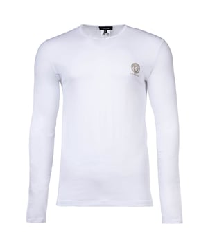 Hochwertiges Herren langarm Unterhemden der Marke VERSACE. Elastische Baumwoll-Jersey Qualität, mit goldenem VERSACE-Logo-/Medusa-Print.