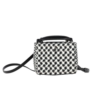 VINTAGE, RRP AS NEW
Elevate your accessory game with the stylish and versatile Jimmy Choo Varenne Houndstooth-Print Mini Top-Handle Bag in a striking multicolor design crafted from a combination of wool and leather. The dainty silhouette of the Varenne bag is enhanced by the soft wool exterior, showcasing Jimmy Choo's eye-catching star houndstooth motif.

This mini bag features dual suede-lined compartments to keep your essentials organized whether you choose to wear it as a crossbody with the detachable strap for busy days or carry it elegantly by the top handle for evening outings. This unique and chic bag effortlessly transitions from day to night, making it a must-have statement piece for any stylish ensemble.

with Dust bag

Jimmy Choo Varenne Houndstooth-Print Mini Top-Handle Bag in Multicolor Wool and Leather
Condition: Excellent
Signs of wear: No retail tag, No visible sign of wear., 
Packaging: Dust bag
Color: multicolor
Material: wool
Size: One Size
Measurements: Width: 55; Height: 140; Length: 180
SKU: TONPUGBBA399896W