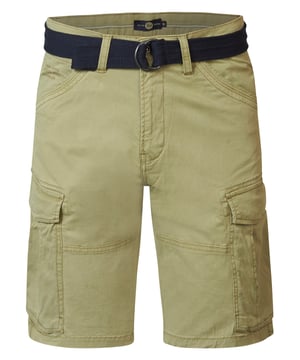 Cargo-Shorts mit passendem Gürtel. Die Shorts haben einen Hosenschlitz mit Knopf- und Reißverschluss. Diese Shorts sind mit zwei seitlichen Eingrifftaschen, zwei Gesäßtaschen mit Patte und Druckknöpfen und zwei Cargotaschen mit Druckknöpfen ausgeführt. In verschiedenen Farben erhältlich. Cargo-ShortsHosenschlitz mit einem Knopf- und ReißverschlussSeitliche Eingrifftaschen, Gesäßtaschen und Cargotaschen83 % Baumwolle, 15 % recycelte Baumwolle, 2 % ElastanDas Model ist 185 cm groß und trägt Größe L.