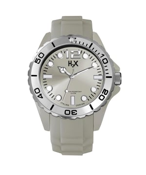 Haurex italy men's sc382uc2 reef silver luminous dial rotating bezel grey sil...