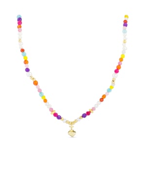 Collar nymox de plata de ley 925 y cristal multicolor con acabado en baño de oro amarillo de 18 quilates. Trendy representa las tendencias clave en el mundo de la moda. Nuestra línea más espontanea, con un marcado carácter boho y espíritu moderno que concentra en joyas repletas de color entre las que destaca el uso de piedras naturales y diseños en forma de amuletos y talismanes.