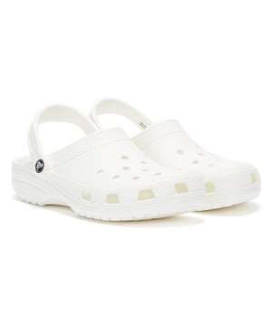 Experience iconic Crocs Comfort with the legendary Classic clog. This slip-on design is water-friendly and easy clean whilst offering a custom fit and ventilated forefoot for breathability. The croslite footbed moulds to your foot for a custom fit with excellent arch support.