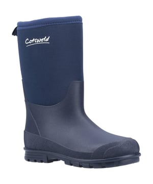 Upper: EVA (Ethyl Vinyl Acetate), Neoprene. Outsole: EVA (Ethyl Vinyl Acetate), Treaded. Sole Features: Lightweight. Fastening: Slip-on. Contrasting Fabrics, Pull Tab, Reinforced Heel. Low Heel. Cut: Calf-Length. Design: Logo, Textured. Toe Style: Reinforced. Easy to Clean, Waterproof.
