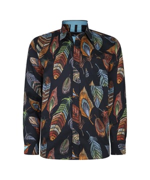 Our Kam Men's printed shirt is a perfect blend of comfort, and style shirt for your wardrobe. Made from 100% cotton, these plus size shirts prioritize both breathability and durability providing a soft and comfortable feel. The long sleeves offer a classic look and the shirt available in various prints, including bird print, feather print, record print, and rose print allowing you to express your unique style. The premium stretch in the fabric ensures ease of movement, making these big and tall shirts ideal for both casual and semi-formal settings. Pair these mens shirts with your favourite jeans, trousers, or shorts to create a versatile and fashion-forward ensemble.