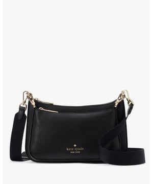 Duet Saffiano Leather Crossbody, Front: 7.92"
Back: 8.96", Front: 4.48"
Back: 5.56", Front: 1"
Back: 1.4", Slip Pocket In Back Pouch,  Length: 2.50 Cm,  Width: 12.00 Cm,  Height: 20.00 Cm