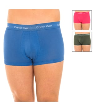 Pack-3 Calzoncillos Calvin Klein.  
Cintura de goma elástica con el nombre de la marca bordado de forma consecutiva.  
Tejido cómodo y transpirable.  
Frente anatómico, con la capacidad de sostener sin apretar.  
Terminación de dobladillo con acabado acanalado.  
Costuras visibles en tono.  
Composición: 95% Algodón, 5% Elastano.  
Cuidados:  
 - Lavar a máxima temperatura. 40ºC.  
 - No usar blanqueador.  
 - Soporta limpieza en seco.  
 - Permite uso en secadora.  
 - Planchar a máxima temperatura. 130ºC.  