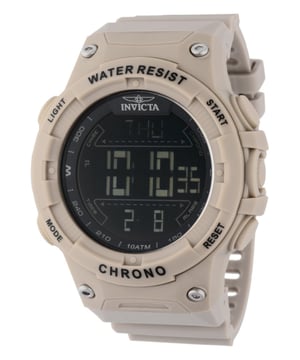 El Invicta 47526 tiene una caja de plastico de 52 millimetros con una esfera negro.
Esta modelo funciona con un movimiento de Cuarzo preciso.
Resistencia a la presión de aqua de 10 bares.
Este modelo es parte de la colección Invicta Racing Digital.

2 años de garantía Invicta.