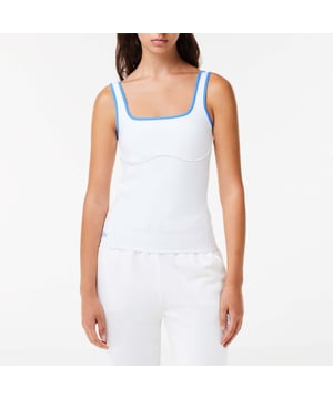 Women's Lacoste x EleVen by Venus Technical Tank Top.- Tank top in Neoprene.- Co-branded embroidered crocodile at bottom body.- Contrasted binding.- Piping and topstitching details.- Co-branded woven labels and hangtag.- 85% Polyamide, 15% Spandex-Elastane. Ref: TF5230001.