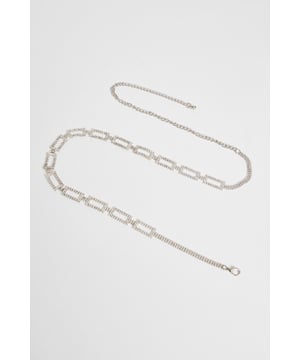- Silver colour - Diamante embellished - Link chain - Adjustable length