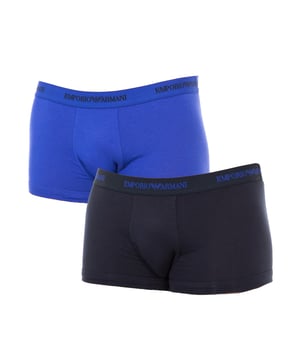 Pack-2 Retro Boxers Emporio Armani.
 Made of elastic cotton.
 Matching elastic rubber waistband, with the brand's name and logo embroidered consecutively in contrast.
 Comfortable and breathable fabric.
 Anatomical front, with the ability to hold without squeezing.
 Seams seen in tone.
 Composition: 95% Cotton, 5% Elastane
 Care:
-Wash at max temperature. 40ºC.
 -Do not use bleach.
 -Supports dry cleaning.
 -Allows you to use a dryer.
 -Iron at max temperature. 130ºC.