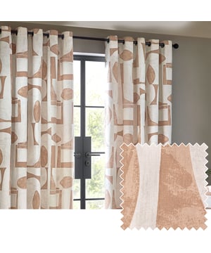 Blending modern neutrals with nature-inspired tones to create an inspiring collection of prints that stand the test of time. Create impact with simple but stylish prints. Carro is a new modern classic. Featuring a unique geometric design inspired by minimalist and abstract art, these printed eyelet curtains are woven using 100% cotton half-panama fabrics and are complete with room-darkening qualities, making them suitable for every type of home.