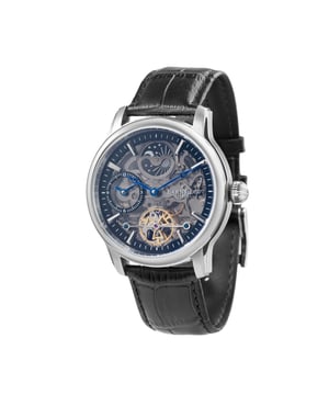 Drawing inspiration from the lines of Longitude, once the most crucial tool in navigating the seas, a large, classically formed case exhibits a complex yet precise piece of timekeeping mastery.