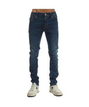 Mens Tramarossa Leonardo Zip Jeans in navy.- Concealed button and zip fastening.- 5-pocket construction.- Branded waistband tab.- Contrast top-stitching.- Slim fit.- 92% Cotton  6% T-400  2% Elastane.- Ref: D79423I14