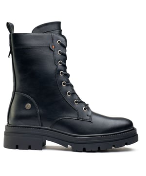 Botas negras Refresh con cremallera interior para mujer, fabricadas en sintético y suela de goma. Incluyen: cremallera interior, forro acolchado, suela con tacos y marca en todo su interior.