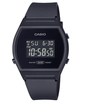 This Casio Casio Collection Digital Watch for Women is the perfect timepiece to wear or to gift. It's Black  Tonneau case combined with the comfortable Black Plastic watch band will ensure you enjoy this stunning timepiece without any compromise. Operated by a high quality Quartz movement and water resistant to 5 bars, your watch will keep ticking. This practical watch is perfect for all occasions. It’s a great gift for your relatives and friends  -The watch has a calendar function: Day-Date, Stop Watch, Countdown, Alarm, Light High quality 19 cm length and 19 mm width Black Plastic strap with a Buckle Case diameter: 35 mm,case thickness: 9 mm, case colour: Black and dial colour: Black